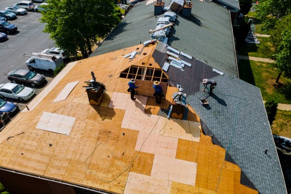 Construction,Worker,On,A,Renovation,Roof,The,House,Installed,New